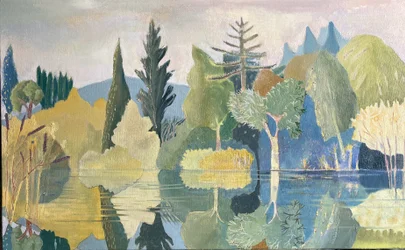 Hiljainen järvi, 2024 (öljy kankaalle)
