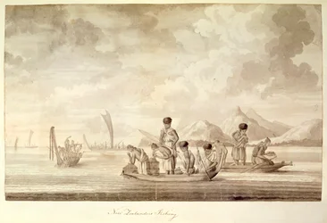 Add.23920, f.44 Uusiseelantilaisten kalastus, tammikuu 1770