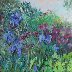 Iris Alliumin kanssa