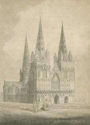 Lichfield Cathedral - West Front: seepiapiirros, nd [1782]