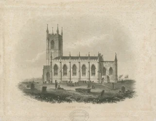 Stoke-upon-Trent Church [Uusi]: teräskaiverrus (vinjetit) ja [?1800-luvun puoliväli] (painettu)