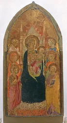 Madonna ja lapsi pyhien kanssa (tempera paneelissa)