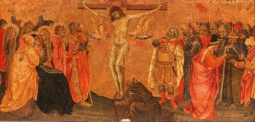 Ristiinnaulitseminen, predella-paneeli (tempera paneelissa)