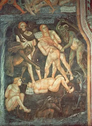 Viimeinen tuomio, yksityiskohta avionrikkojista, noin 1394