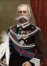 Muotokuva Humbert I:stä Italian kuninkaan (Umberto I) (1844-1900) kuvitus Tancredi Scarpelli (1866-1937) Paolo Giudicin "Storia d