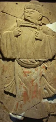 Terrakotta-stele muusikon, Tang-dynastian kanssa