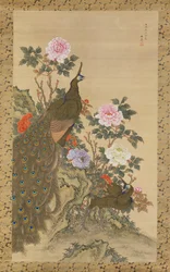 Riikinkukkoja ja pioneja, 1820.
