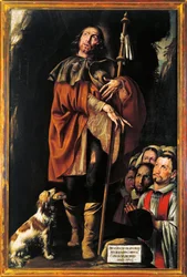 Italia, Varallo, maalaus Saint Rochista