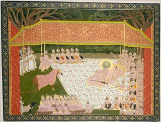 Maharana Sarup Singh tarkastaa palkintoorin, 1845-46.