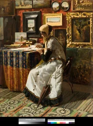Ei voi odottaa tai kirje Maalaus Telemaco Signorini (1835-1901) 1867 Yksityiskokoelma