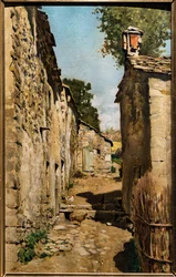 Maatilarakennus Settignanossa, n. 1862 (öljy kankaalle levitetty paneeliin)