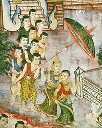 Wiharn Laikarn, jakso Jataka Sang Thongista (fresko)