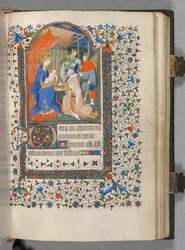 Tuntikirja Parisin käyttö: Fol. 67r, Adoration of the Magi, n. 1420.