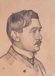 Maurice Maeterlinckin muotokuva, noin 1903 (värikynä paperille).