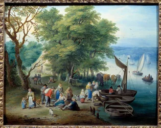 Takaisin kalastuksesta. Theobald Michaun (1676-1765) maalaus