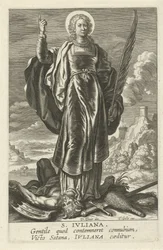 Heilige Juliana St. Juliana (otsikko esineessä) Feminine heiligen (sarjan nimi) Mirror Illuminated Virgin (sarjan nimi)
