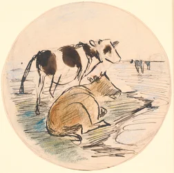 Calves on Saltholm (esborrany per a plat de ceràmica) finlandès