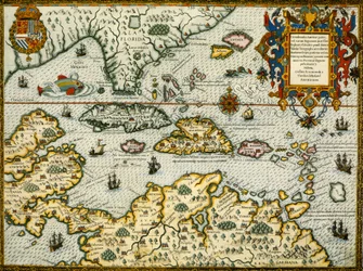 DeBry Karibian ja Floridan kartta1594
