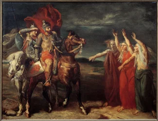 Macbeth ja kolme noitaa. Kuvitus William Shakespearen näytelmän "Macbeth" I näytöksen 3. kohtaukseen. 1855. Mitat: 0,72x0,9 m. Pariisi, Musée d