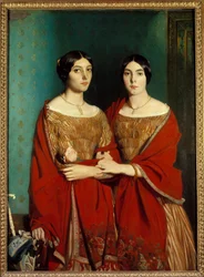 Neidit Chassériau, niin kutsutut kaksi sisarta. Taiteilijan sisarten Adèlen (1810-1869) ja Alinen (1822-1871) muotokuva