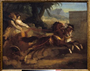 Muinainen tankkikilpailu Theodore Gericaultin (1791-1824) maalaus 1808 koko 0,63x0,79 m Rouen, Musee des Beaux Arts