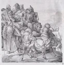 Kärry täynnä haavoittuneita sotilaita, 1818.