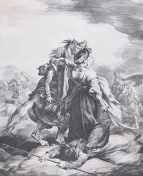 Mameluck puolustamassa haavoittunutta trumpetistia, 1818.