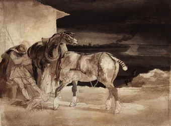 Kaksi hevosta ja nukkuva sulhanen, n. 1822-1823