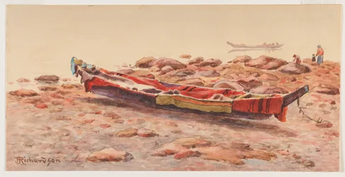 [Northwest Canoe], luultavasti 1884-86 tai 1903-14 (akvarelli paperille)