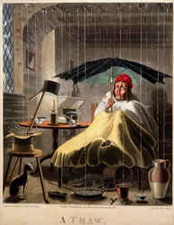 A Thaw, George Huntin tekemä vedos, 1827 (käsin väritetty kaiverrus).
