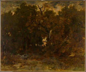Metsästä poistuminen, Fontainebleau: Fontainebleau: laskeva aurinko