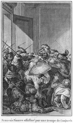 Salaliittolaisten armeija murhaa Francisco Pizarron, 1541