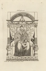 Englannin kuningatar Elizabeth I lasimaalauksesta.
