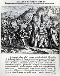 Hatueyn polttaminen espanjalaisten toimesta Yarassa, Kuubassa, 2. helmikuuta 1512, 1664