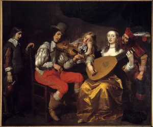 Konsertti vuonna 1650 (Alankomaat). Van Thuldenin maalaus (1606-1669) Ec. Flam.