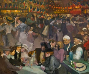 Bastille-päivän tanssi (14. heinäkuuta) - Alexandre Theophile Steinlen (1859-1923) - yksityiskohta kappaleesta "" Bal du 14 juillet"