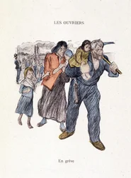 Työntekijät: lakossa Steinlenin teoksessa "In Life" 1901