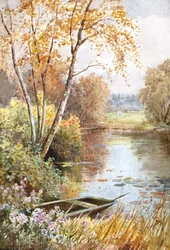 Syksy Ouse-joella (akvarelli)