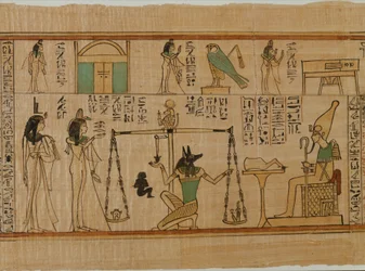 Amunin laulaja Nanysin hautajaispapyrus, noin 1050 eaa. (papyrus, maali)
