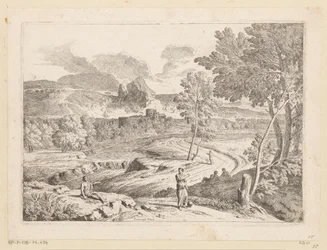 Arkadian maisema hahmoilla puron varrella Suite de Paysages (sarjan nimi)
