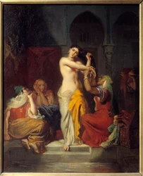 Maurilainen nainen poistumassa kylvystä, 1854. Taiteilijan elinvuodet: 1819-1856. Strasbourg, taidemuseo