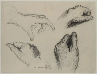 Tutkimus Hands recto, 1800-luku.