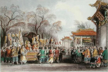 Kevään kohtaamisen seremonia, noin 1850 (värilitra)