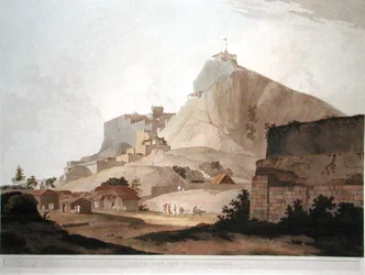 Kaakkoisnäkymä Trichinopolysta, levy 49 julkaisusta Oriental Scenery: Twenty Four Views in Hindoostan, kaiverrettu Thomas ja William (1769-1837) Daniell