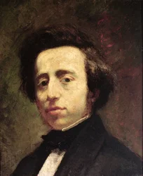 Frederic Chopinin (1810-49) muotokuva (öljy kankaalle)