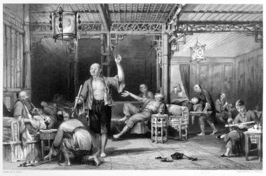 Kiinalaiset oopiumin tupakoitsijat, 1843