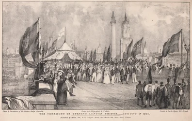 London Bridgen avajaisseremonia taustalla Old London Bridge