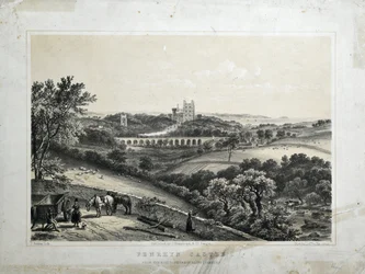 Penrhynin linna, n. 1850 (värillinen litografia paperille)