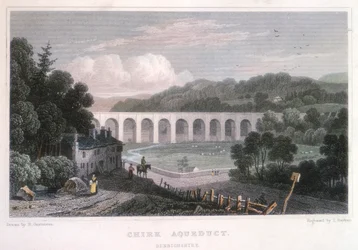 Chirk Aqueduct Ellesmeren kanavalla, c1829