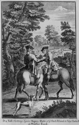 Claude Duval ryöstää Squire Roperia, kuningas Kaarle II:n buckhounds-mestaria Windsor Forestissa